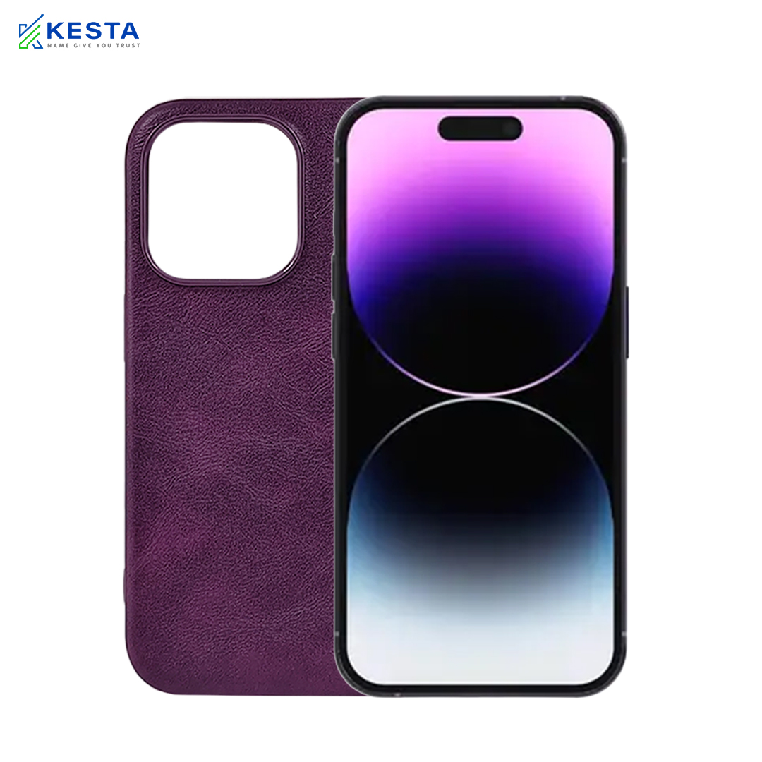 iPhone 14 Pro Max Cover - Brave Purple Leather Case (Waterproof & Dustproof)